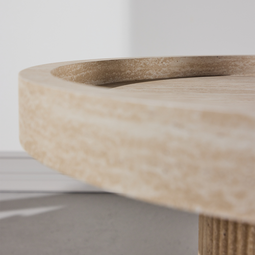 Nest living Micah Houten Bijzettafel Beige - Ø 60 cm