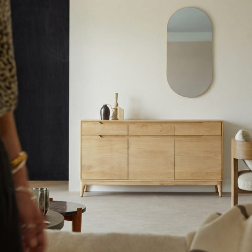 Tikamoon Buffetkast van licht mangohout 150 cm - Naturel