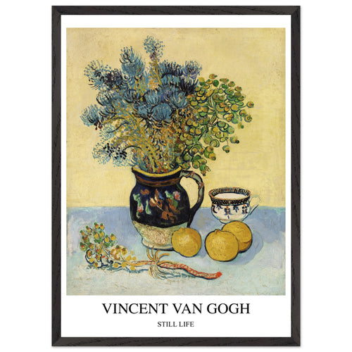 Artfulprints Poster met Lijst Vincent van Gogh - Still life   - 50x70 cm - Geel