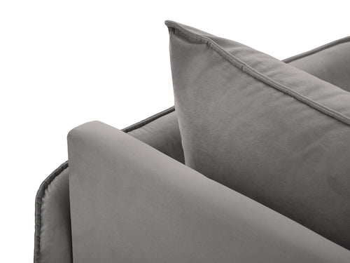 Cosmopolitan Design rechter chaise longue Vienna flueel, lichtgrijs - 170x110x95cm