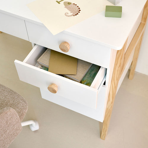 Petite Amélie Kinderbureau met lades Cerise - H75 cm - Wit - vtwonen shop