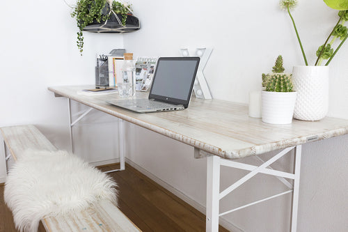 MaximaVida inklapbare picknicktafel Berlijn 200 x 70 cm whitewash - FSC hout