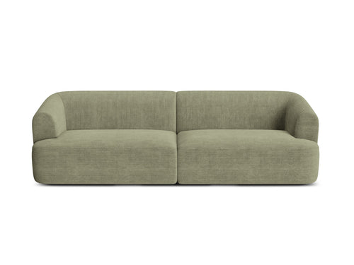 Cosmopolitan Design Modulaire bank Campi 4-zits, ribfluwelen mosgroen - 90x255x70cm