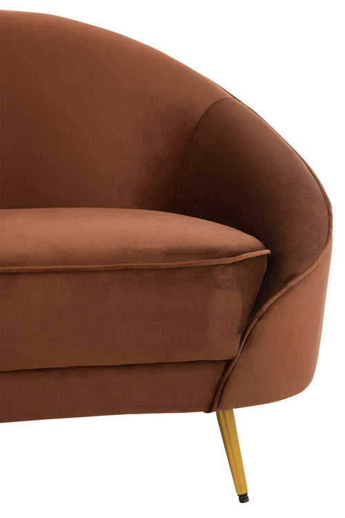 J-Line sofa Elisabeth - textiel/metaal - bruin