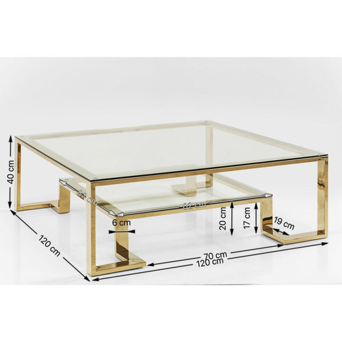 Kare Design Salontafel Rush 120x120cm goud