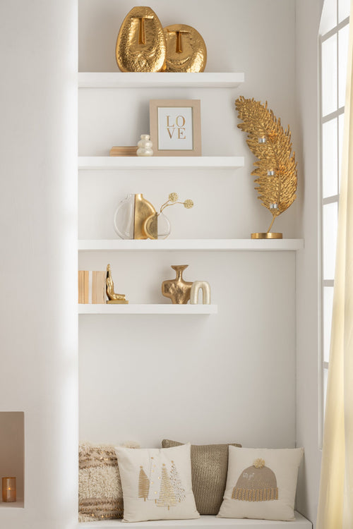 J-Line boekensteun Handen - polyresin - goud -  2 stuks
