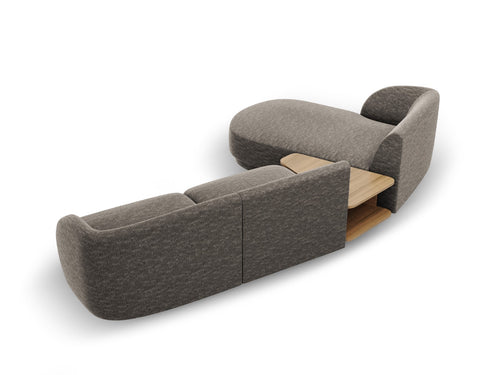 Micadoni linker modulaire bank Miley 3-zits, chenille, grijs - 178x303x70cm