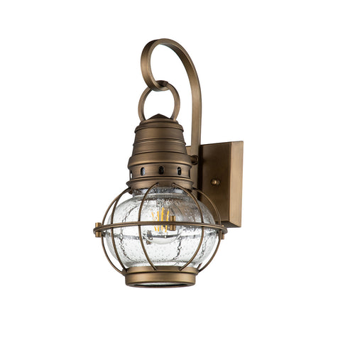 Elstead Kichler Bridgepoint Outdoor Wandlantaarn Natuurlijk Messing, IP44
