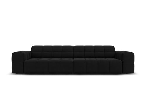 Cosmopolitan Design Bank Chicago 4-zits, flueel zwart - 102x252x78cm
