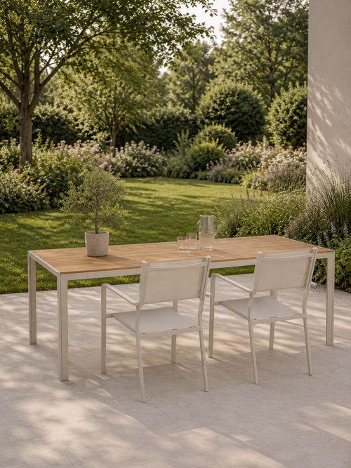 Nest outdoor Aaron tuintafel polywood beige - 205 x 90 cm