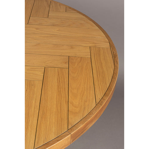 Dutchbone Class Eettafel Rond 120 cm Eikenhout - Bruin - vtwonen shop