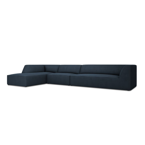 Cosmopolitan Design - Modulaire hoekbank links Siena 5-zits, structurele stof marineblauw - 180x366x69cm