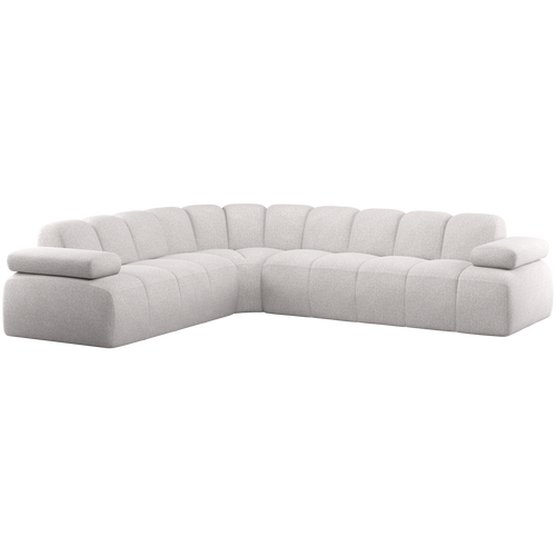 WOOOD hoekbank links bouclé Mojo - Bouclé - Ecru Melange - 74x310x230
