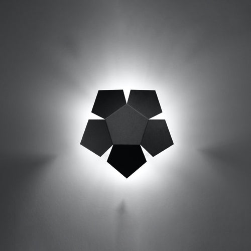 Sollux Lighting Wandlamp PENTA zwart - 30x30x8cm