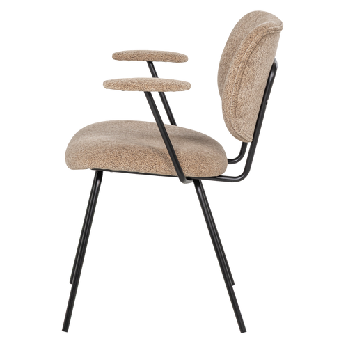 WOOOD eetkamerstoel armleuning zand Brint - Set Van 2 - 80x63x58