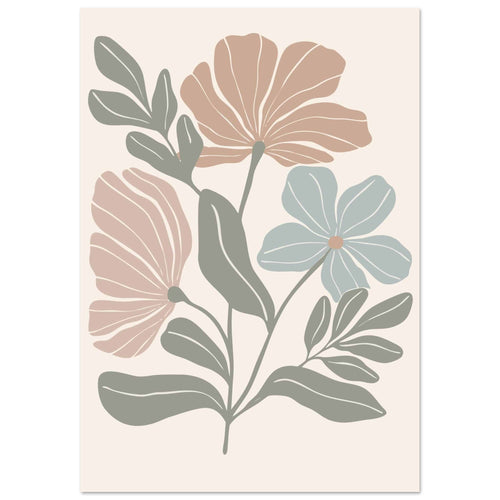 Artfulprints Poster Boho – Pastel bloom   - 50x70 cm - Meerkleurig
