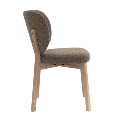 DÉJA Living Eetkamerstoel Nobu - Taupe/Naturel Eiken - Set van 2 - vtwonen shop