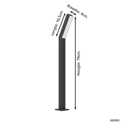 EGLO sokkellamp Ugento - 79 cm - zwart/wit - vtwonen shop