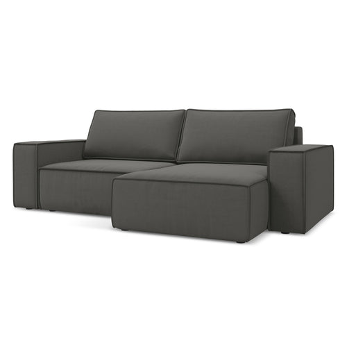 LaMiaSofa hoekbank rechts Livorno - velours - staal - 257x148x82