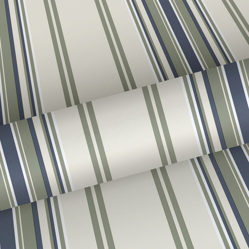 Sanders & Sanders behang strepen beige en blauw - 50 x 900 cm - 935389
