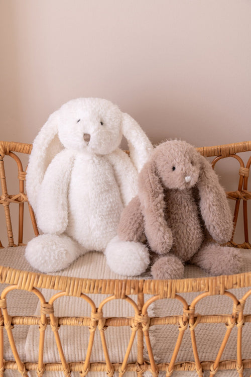 J-Line decoratie Konijn - polyresin - wit/beige - small - set van 2