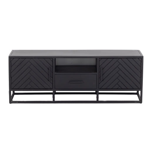 Giga Meubel Tv-meubel Isa - Zwart Mangohout - 140x40x50cm - vtwonen shop