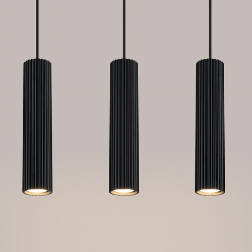 Sollux Lighting Hanglamp KARBON 3L zwart - 45x6,5x98cm