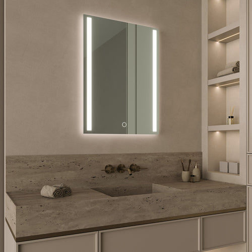 LOMAZOO badkamerspiegel Phoenix - met LED verlichting & anti condens - rechthoekig - 80 x 60 cm