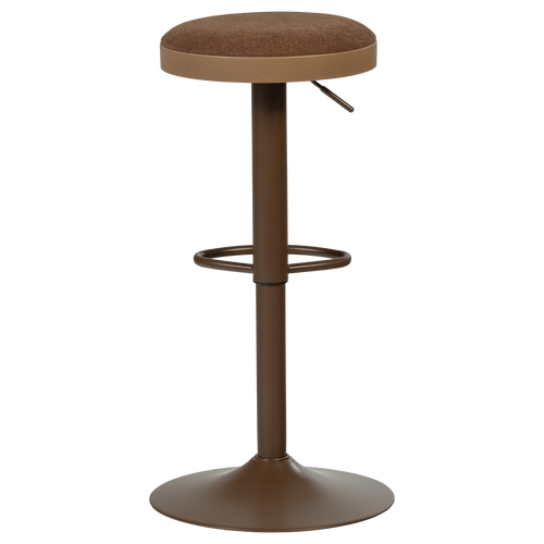 WOOOD barstoel in hoogte verstelbaar Mevo - Chenille - Bruin - 82x42x42