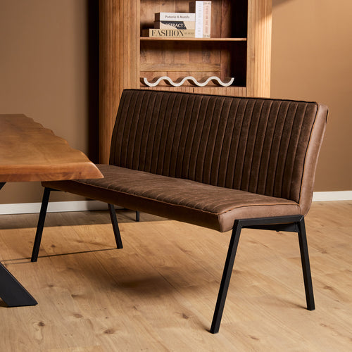 Starfurn Eetkamerbank Tivoli - Bruin Leer - 155x56x88cm