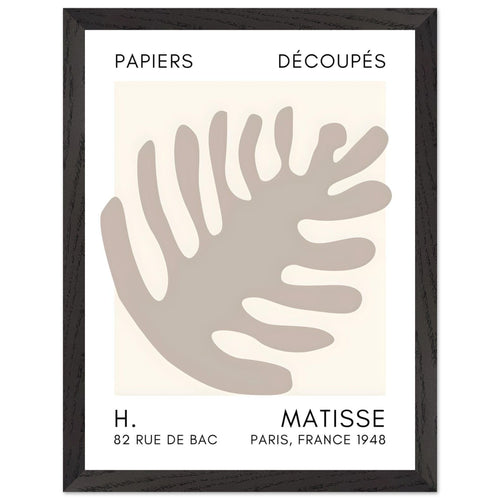 Artfulprints Poster met Lijst Matisse – Coral bloom grey   - 30x40 cm - Grijs