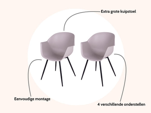 MaximaVida eetkamerstoel Cuyp XXL taupe conische stoelpoten- 2 stuks - vtwonen shop