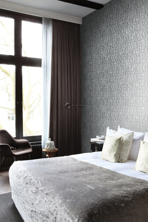 Origin Wallcoverings behang oude ijzeren zetletters lagunegroen - 53 cm x 10,05 m - 347595 - vtwonen shop