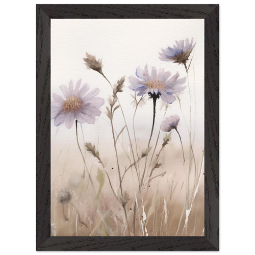 Artfulprints Poster met Lijst Flower aquarel 1   - A4 21x29.7 cm - Taupe