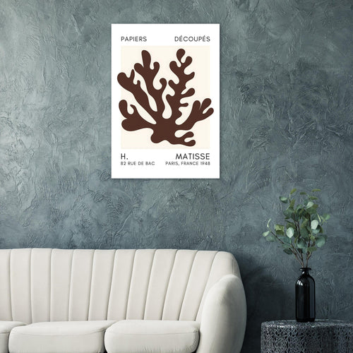 Artfulprints  Matisse – Saltflower shapes brown   poster A4 21x29.7 cm