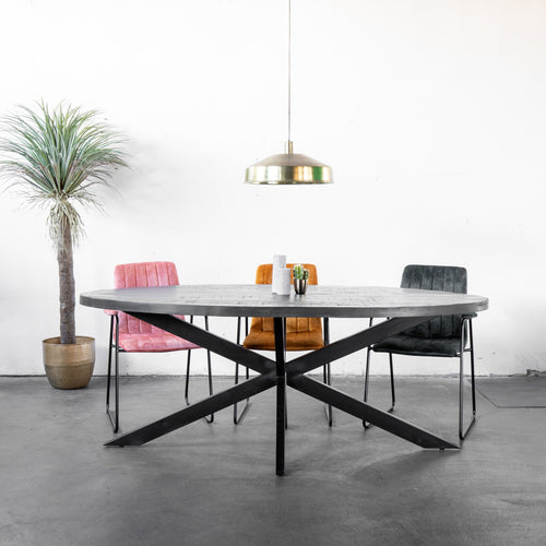 Giga Meubel Eettafel Mansour - Zwart Mangohout - 200x100x76cm