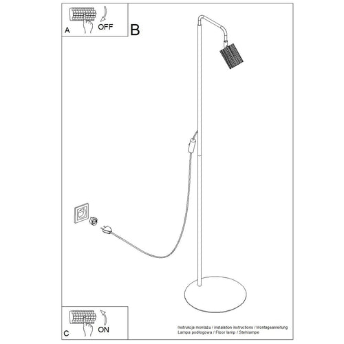 Sollux Lighting Vloerlamp RAYO 1 olijfgroen - 30x30x160cm