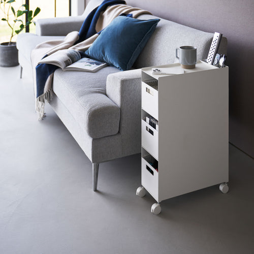 Yamazaki Tower Opbergmanden op wielen 3-laags - Wit - vtwonen shop