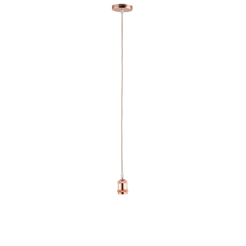Lighto | Pendel Rosé Goud E27 Fitting | Vintage | 1.5m Snoer | Met Plafondkap