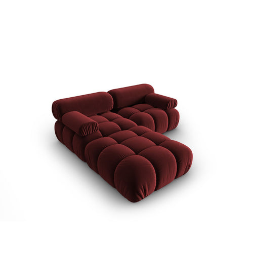 Cosmopolitan Design - Modulaire bank Cortina 3-zits, flueel rood - 188x188x70cm