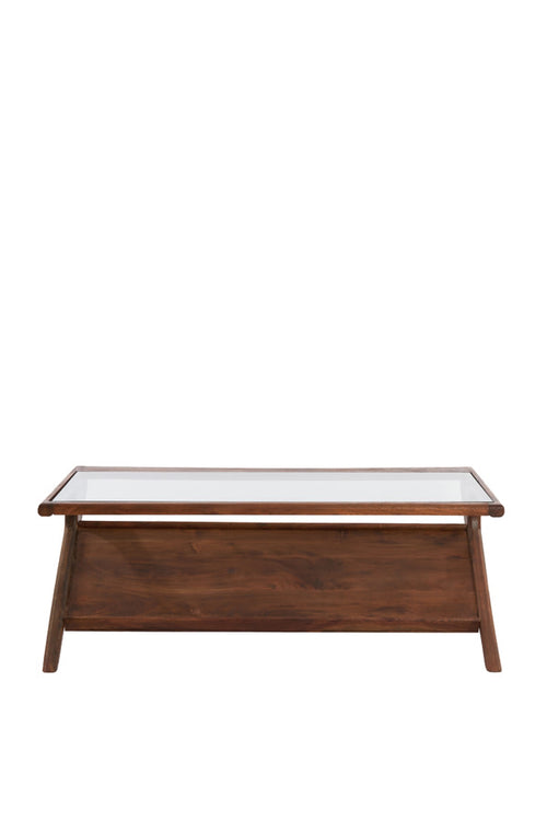 Light & Living tafel Yuki - bruin - 112x70x41 cm