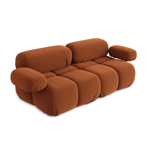 LaMiaSofa Tweezits modulaire bank Sanremo - velours - terracotta - 190x96x70