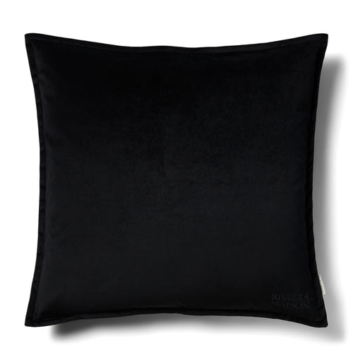 Rivièra Maison RM Velvet Pillow Cover black 60x60 - Polyester - Zwart - vtwonen shop