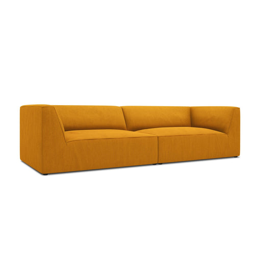 Cosmopolitan Design - Bank Siena 4-zits, ribfluwelen geel - 93x302x69cm