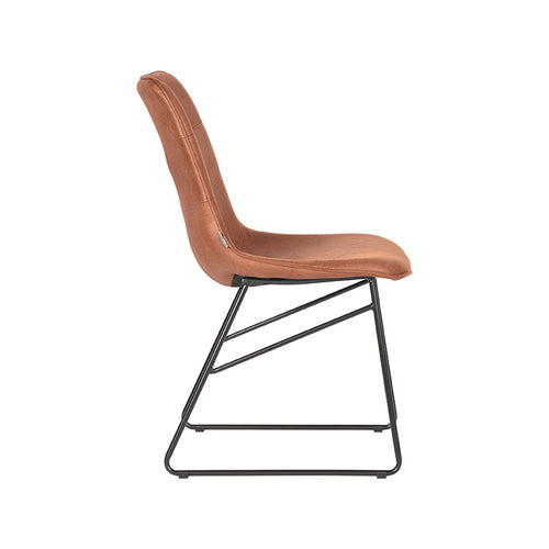 Label51 Eetkamerstoel Slim - Cognac - Zithoogte 49cm - Set van 2