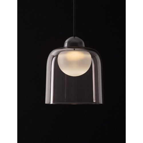 Nova Luce DIONE Dome hanglamp voor plafond, zandkleurig zwart, rookkleurige LED 5W 205lm 3000K