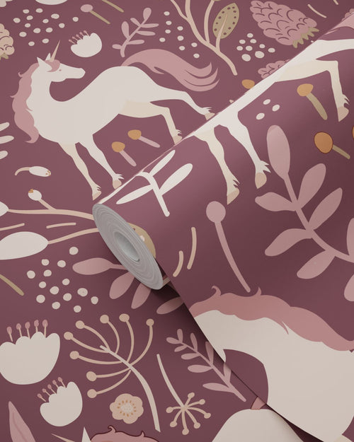 ESTAhome behang unicorns paars - 50 x 900 cm - 131925