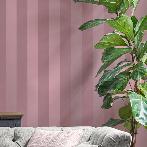 Laura Ashley vliesbehang Lille Pearlescent Stripe - roze - vtwonen shop