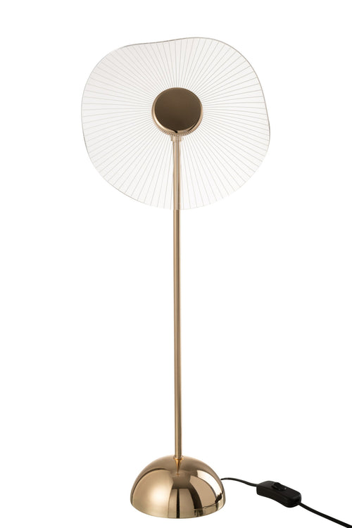 J-Line tafellamp Bloem - metaal/kunststof - goud - large - LED lichtjes