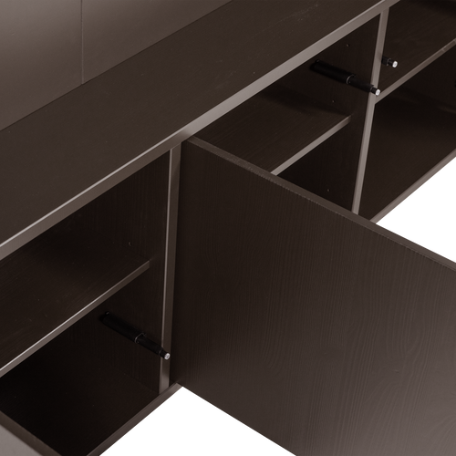 WOOOD tv opbergkast Meggy - Grenen hout - Middenbruin - 215x160x40